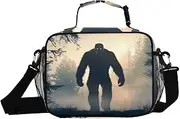 Sasquatch Scary Forest Insulated Lunch Box for Women Men - Ideal for Work, Picnics - Includes Adjustable Shoulder Strap