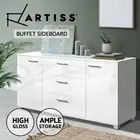 High Gloss 138cm Buffet Sideboard Cabinet Storage Cupboard Modern stylish design