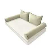 |COVER ONLY| STYLE 4 Twin Bolster Pillow Daybed Porch Swing Contrast Trim AD005