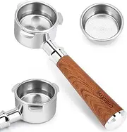 Bottomless Portafilter 54mm with 3 Ears, Replacement Bottomless portafilter Compatible with Breville Barista and 54mm Machines, Filter Basket Included