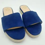 C Wonder Womens Tabitha Navy Slide Sandals Sz 8M New