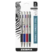 Zebra F-301 Retractable Ballpoint Pen 0.7mm Assorted 4pk