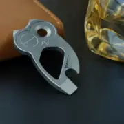 EDC Titanium Owl Shape Multi Tools Card Pry Bar Crowbar Bottle Opener Keychain