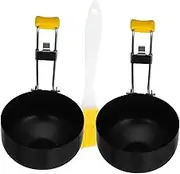 Hohopeti Egg Mould Set Nonstick Egg Maker for Frying Pan Compact Foldable Easy to Clean Multifunctional Stainless Steel