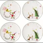 Lenox Dr Seuss Merry Grinchmas Set of 4 Accent Plates - NEW