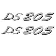 GLASTRON 0572942 DS 205 8 1/2 INCH SILVER and BLACK BOAT DECAL / STICKER (PAIR)