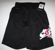 Nike Big Boy's S Jumpman Jordan Shorts Short Pants Black Red Logo Basketball