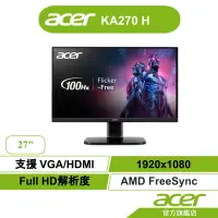 在飛比找蝦皮商城優惠-Acer 宏碁 KA270 H 27型 VA電腦螢幕