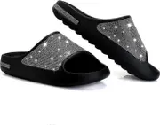 Morakot Cloud Slides for Women, Diamond Platform Pillow Slippers Slides, Adult Bling Casual Glitter Crystal Slides Footbed Sandals Slippers, Super ...