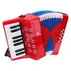 Accordion 17 Keys 8 Bass Button Accordion Toy Mini Musical Instrument Red
