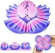Multicoloured Gear Ball Fidget Toy 3D Printed Sphere Stress Relief Anxiety Block Spinner Gifts for Adults Kids Office Desk Christmas Easter Birthday (Lavender Bloom, 2.5")