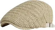 [Lifup] Men's Newsboy Flat Cap Summer Cotton Adjustable Gatsby Ivy Golf Cabbie Caps Driving Hat