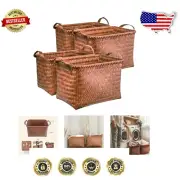 Moisture Resistant Wicker Baskets - Large 4-Pack for Versatile Storage Solutions