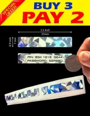 100 SCRATCH OFF HOLOGRAM PIN SECURITY STICKER LABEL GAME TICKET FAVOR 1.5x0.3"
