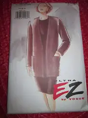 VOGUE 9086 MISSES' EASY JACKET & DRESS LOOSE-FITTING STRAIGHT PATTERN 14-18 UC!