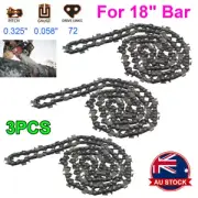 3pcs Chainsaw Saw Chain 18 inch .325 .058 72DL for Husqvarna 18" Bar Semi Chisel