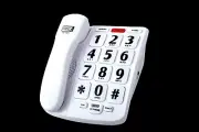 Big Button Corded High Level Speaker Phone Amplified Hearing Impaired White