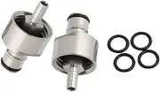 Stainless Steel Carbonation Cap Counter Pressure Bottle Filling with 5/16" Barb Ball Lock Type CO2 Coupling Carbonate Soda Beer Fruit Juice Water (2 Pcs), Fit Most Soft Drink PET Bottles (2PCS)
