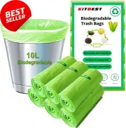 120 Biodegradable Bin Bags, 10L, Compostable, Green, 45x50cm
