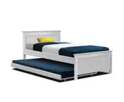 Wooden Trundle Bed Frame - White