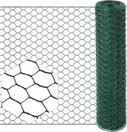 Chicken Wire for Floral Arrangements,15.7x79in Green Mesh,0.6in Hexagonal Mesh,Galvanized Metal Netting for Crafts,Poultry,Garden,DIY Projects