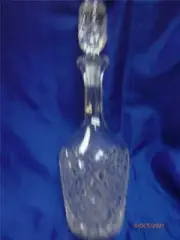 STUNNING 24% LEAD BOHEMIA CRYSTAL LARGE PATTERNED DECANTER CZECHOSLOVAKIA