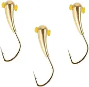 Anneome 3pcs Fish Hook Fishing Hook Tool Fishing Hooks Live Bait Hook Hook Live Bait Fishing Hook Fishing Hook Kit Fishing Hook Extractor Saltwater Hooks Golden Brass