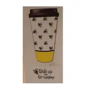 Bee Theme Disposable Paper Hot Cups Lids Sleeves 16 oz Wake Up Bee Awesome (16)