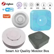 Tuya WIFI/Zigbee Smart Air Quality Monitor Box VOC HCHO PM2.5/10 Gas Detector