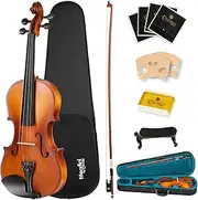 Mendini By Cecilio Violin For Beginners, Kids & Adults - Beginner Kit For Student w/Hard Case, Rosin, Bow - Starter Violins, Wooden Stringed Musical Instruments