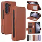 Fr Samsung Galaxy Z Fold6/Fold5/Fold4/Fold3 RFID Blocking PU Leather Wallet Case