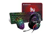 T-Wolf TF400 4-pcs Rainbow Keyboard/Mouse/Headphone/Mouse Pad Kit Set