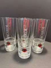 Set Of 4 Bacardi Rum Cocktail Highball Drinking Glasses