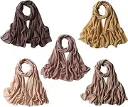[NOOR] 5 pcs Hijab Scarfs for Women - Premium Quality Chiffon Hijab, Soft and Lightweight. Hijab Gift Box - 5 Colors Set