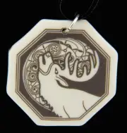 Touchstone Pottery Large Celtic Stag Octagonal Porcelain Necklace