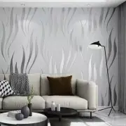 2-Rolls 3D Silver Wave Pattern Fabric Wallpaper Modern Living Room Home Decor
