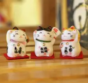 Japanese Ceramics Maneki Neko Lucky Fortune cat Figurines Waving Fortune Decor