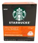 Starbucks Colombia Single Origin Coffee Nespresso Vertuo 8 Capsules 3.52 oz