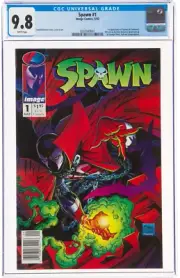 Spawn #1 NEWSSTAND CGC 9.8 NM/MT 1992 1st appearance Image Todd McFarlane