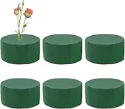 Pack of 6 Green Floral Foam Blocks,Round Flower Blocks for Fresh and Artificial Flowers, Each (4x8cm), Dry & Wet Green Flower Foam for Home, Wedding,Flower Arrangements & Florist Supplies