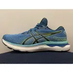 台灣公司貨 ASICS 亞瑟士 GEL NIMBUS 24 (2E)寬楦 緩衝 男跑鞋 藍 綠 1011B361-400