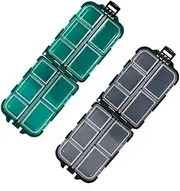 Abaodam 2Pcs Fishing Tackle Storage Organizer Durable Fishing Hook Storage Case with Multiple Compartments for Organizing Baits Lures and