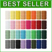 Durable 4-Strand Macrame Cord - 32 Rolls of 3mm Cotton Rope for Knitting & Gifts