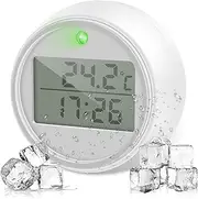 Ice Bath Thermometer with Timer IP66 Waterproof Water Thermometer with Clear Display Flashing Light 1.7x1.1inch Cold Plunge Timer Digital Floating for Ice Bath Accessories