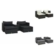 Garden Lounge Set with Cushions 5 Piece Poly Rattan Set Multi Colours vidaXL