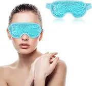 Heatunk Soothing Light Blue Cooling Eye Mask | Reusable Hot/Cold Gel Therapy | Relief for Puffy Eyes, Migraines, Headaches & Dark Circles
