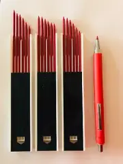 RED BUILDERS CARPENTERS PENCIL + 18 Red Refills WORLDS TOUGHEST BUILDERS PENCIL