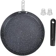 Lwuey Non Stick Frying Pan, Flat Saute Bottom Pan Egg Omelet Pans Dishwasher Safe Induction Compatible Stay Cool Riveted Handle Reinforced Aluminum Alloy Heat Insulation for Cooking Breakfast(Medium)