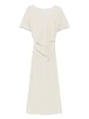 [Staud] Staud-Amelie Linen Midi Dress Natural-Donna S