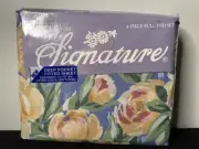 VINTAGE SIGNATURE ASHLEIGH FULL SIZE~ 4 PIECE SHEET SET~DEEP POCKET FITTED SHEET